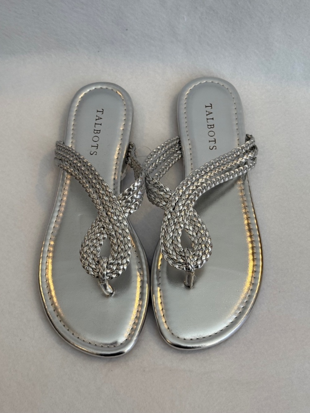 NWT TALBOTS CECE BRAIDED THONG SANDALS